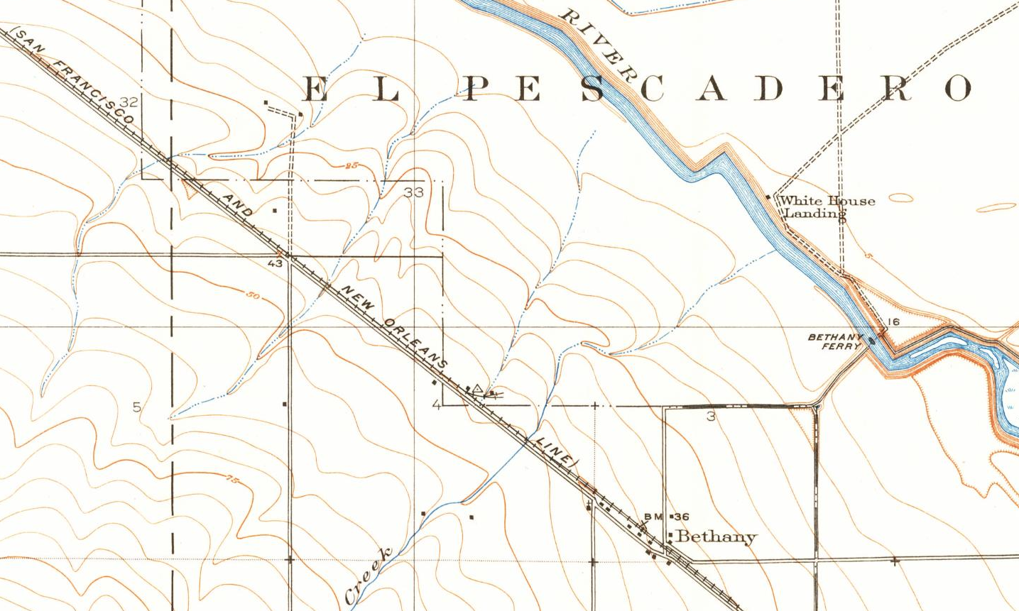 Bethany CA USGS Map (1914)