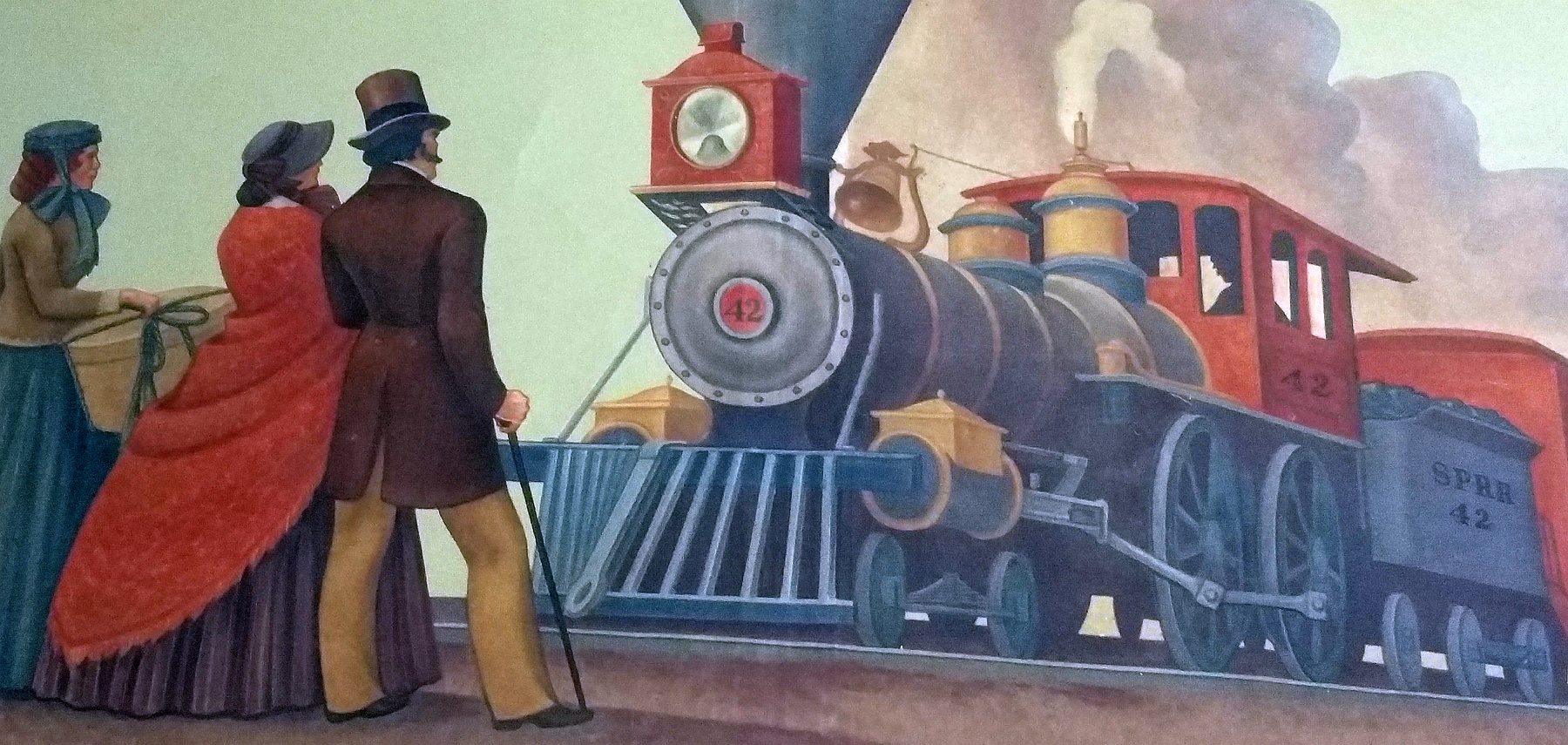 Edith Hamlin's "Days Of First Railroad" (Detail Image)