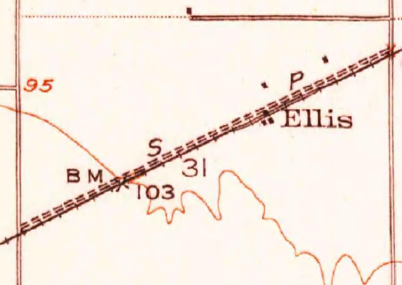 Ellis Town Area (USGS Map Image, 1951)