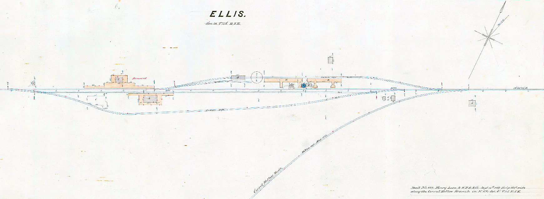 Ellis, California (Plat Map Detail, Circa 1875)