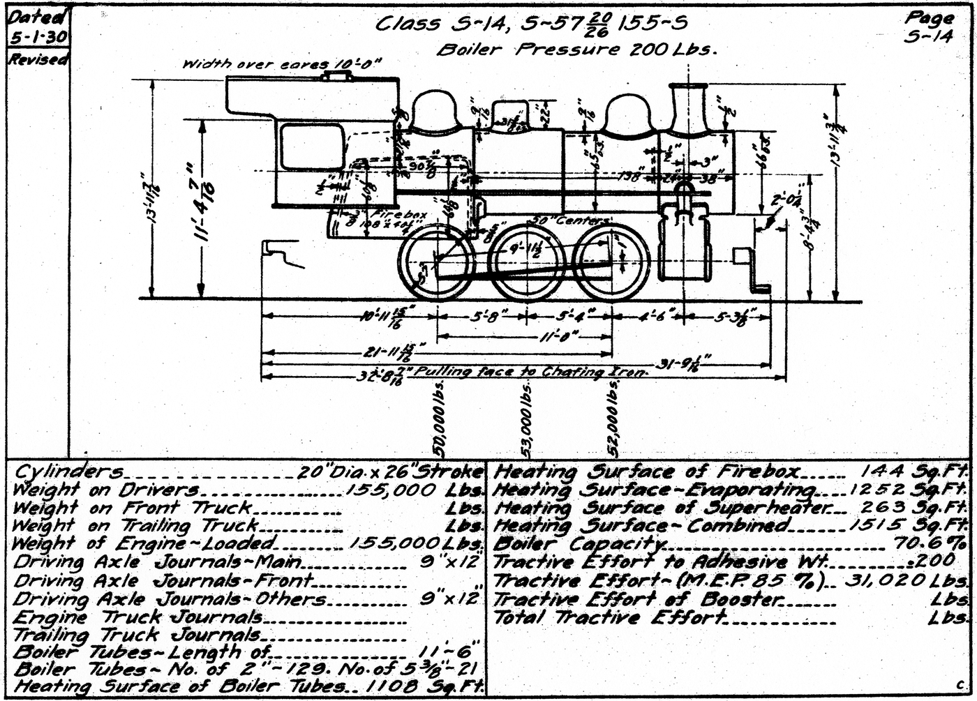 SP Class S-14 Schematic (Drawing)