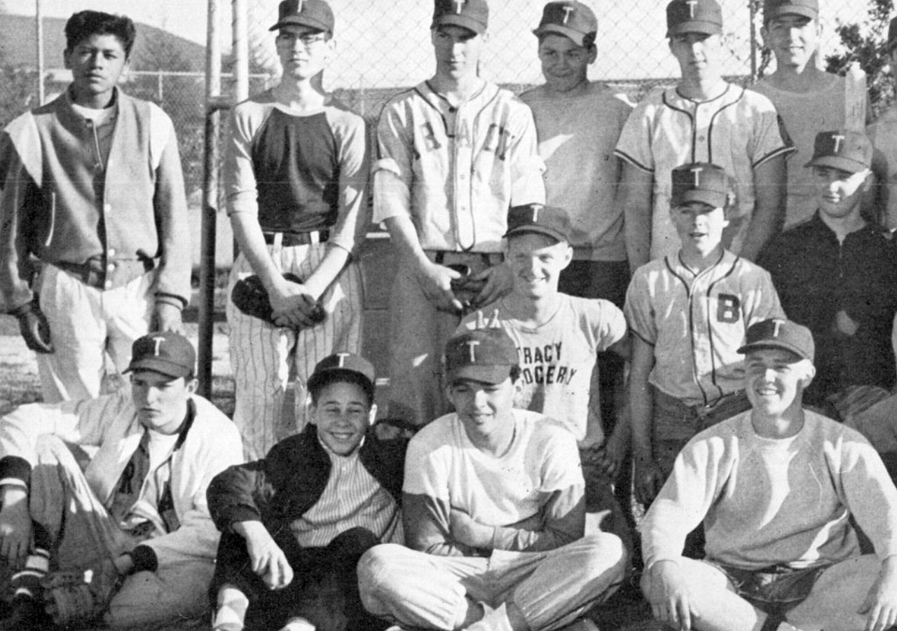 Strunk (1956 Tracy High Yearbook) THS Baseball (2nd From Right)