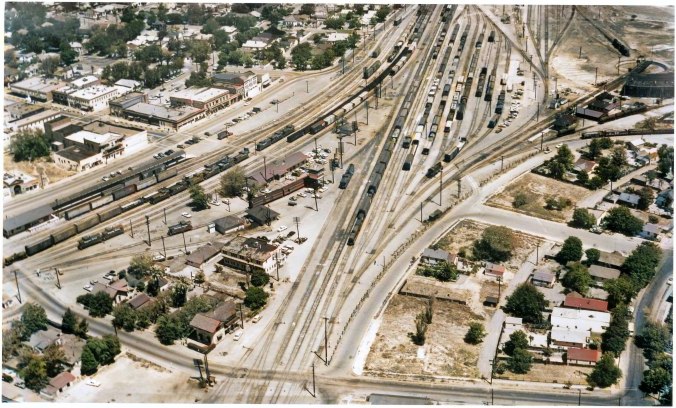 Downtown Tracy Aerial Photo (circa late 1950s)
